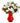 Holiday alstroemeria blooms in red vase