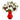 Holiday alstroemeria blooms in red vase