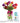 Colorful tulips in vase with chocolates