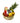 Fruit and cheese basket with brie, fruit, and crackers