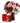 flowers in a red vase with truffles and a greeting card