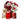 white red and pink flowers in a vase with plush toy truffles and a greeting card