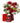 Valentine's Day bouquet with red gerbera daisies, card, and chocolates