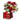 Valentine's Day bouquet with red gerbera daisies, card, and chocolates